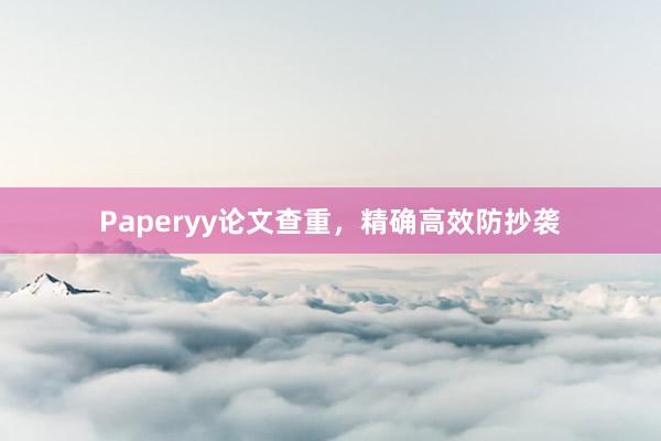 Paperyy论文查重，精确高效防抄袭